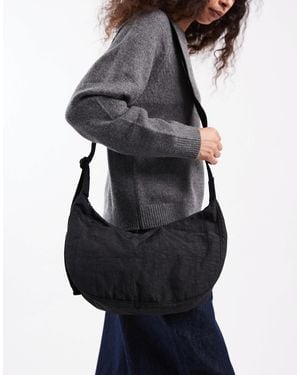 BAGGU Sac bandoulière demi-lune taille moyenne en nylon - Noir