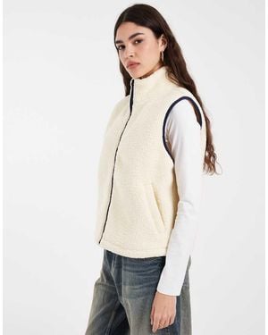 Levi's Morrison Sherpa Gilet Met Opstaande Kraag En Rits - Naturel