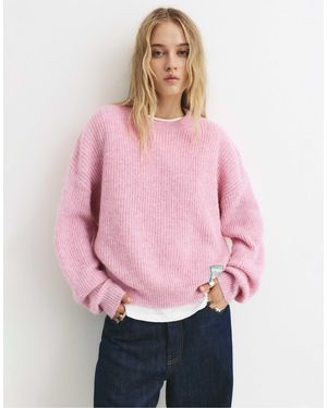 Pull&Bear – weicher, links gestrickter pullover - Pink