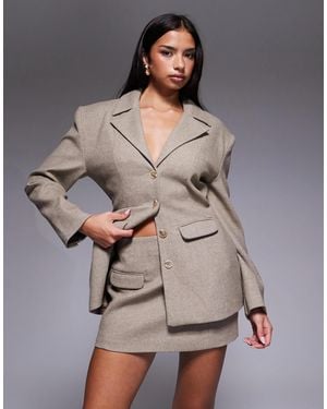 Wanderdoll Farron Wool Pelmet Mini Skirt Co-ord - Grey