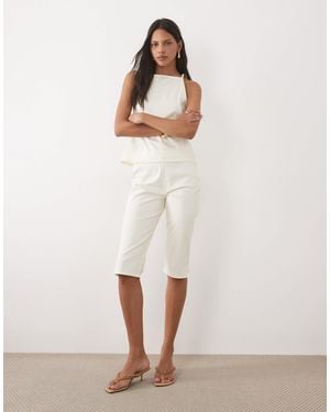 ASOS Long Line Capri Trouser - White