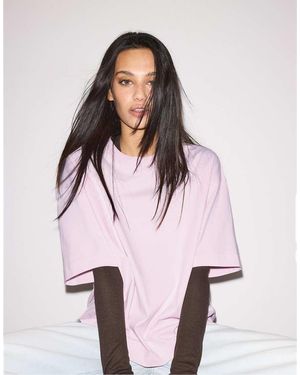Stradivarius Oversize Short Sleeve T-shirt - Pink