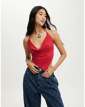 Cotton On Jordie Cowl Neck Halter - Red