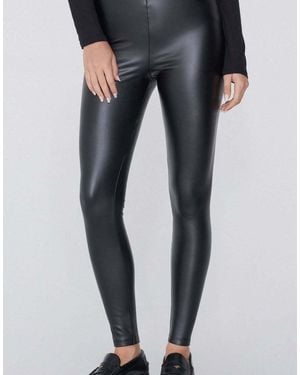 Tezenis Leather-Effect Thermal Leggings - Grey