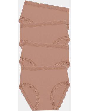 Stripe & Stare High Rise Knicker Four Pack - Natural