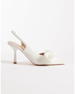 SEQWL Salado Sling Back Heeled Shoes With Bow - Natural