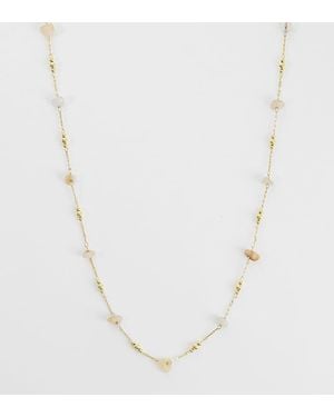 Orelia Collana Con Perline E Chip Placcata 18 Ct - Bianco