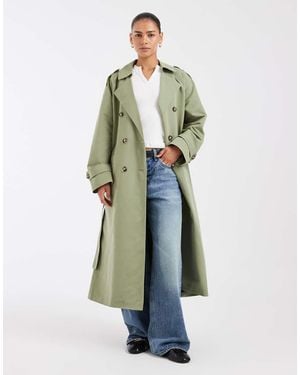 Vero Moda Lange Trenchcoat Met Ceintuur - Groen