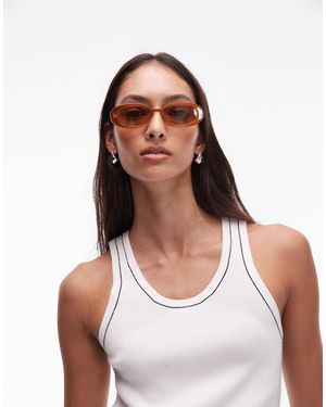 Le Specs – outta love – ovale sonnenbrille - Weiß