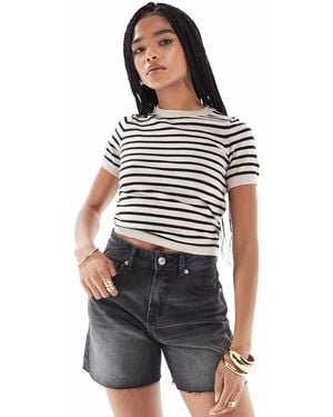 Pimkie Fine Knit Crew Neck T-shirt - Multicolour