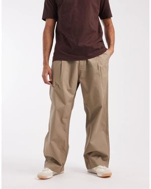 Jack & Jones Pleated Front Wide Leg Trouser - Brown