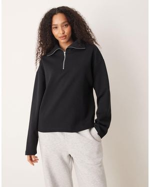 ASOS Interlock Half Zip Sweatshirt - Blue