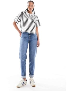 ASOS Asos Design Tall High Rise Relaxed Mom Jeans - Blue