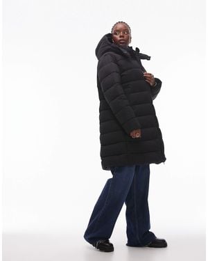 Mango Curve Hooded Puffer Jacket - Blue