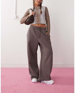 Weekday Wide Leg Heavyweight Jersey joggers - Pink