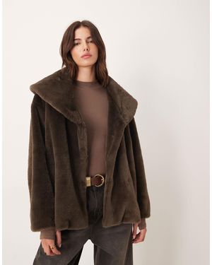 Nobody's Child Tinsley Faux Fur Coat - Brown