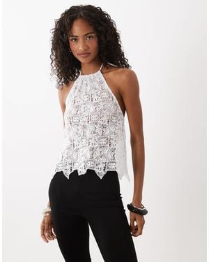 Motel Irina Woven Halter Top - White