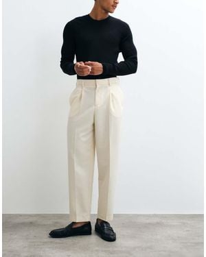 ASOS Smart Pleated Relaxed Tapered Trousers - White