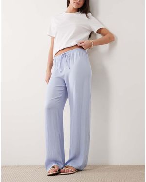 Cotton On Sleep Washed Satin Wide Leg Trousers - Blue