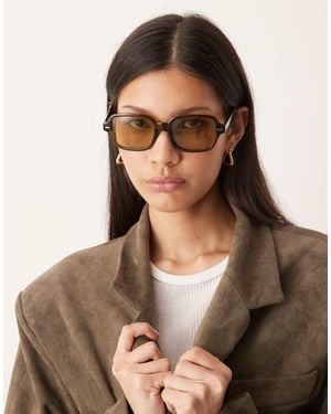 ASOS Square Frame Sunglasses - Brown