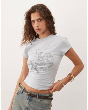 ASOS Baby Tee With Rodeo Graphic - Grey