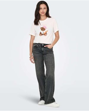 ONLY Jeans Ampi Scuro - Bianco