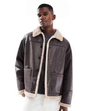 Jack & Jones Faux Shearling Jacket - Gray