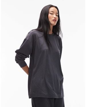 ARKET – mix and match – langärmliges pyjamaoberteil aus weicher, reiner baumwolle - Blau