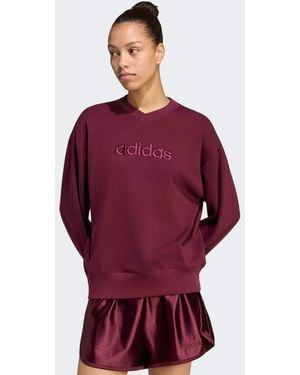 adidas Originals Seasonal essentials satin-sweatshirt mit v-ausschnitt - Rot