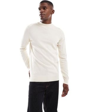 Brave Soul Fitted High Neck Sweater - White