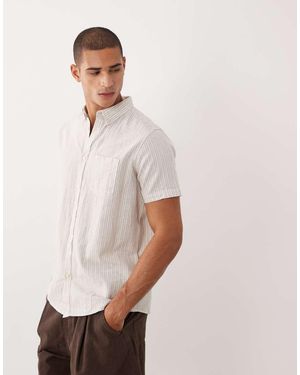 Threadbare Short Sleeve Stripe Shirt - Pink