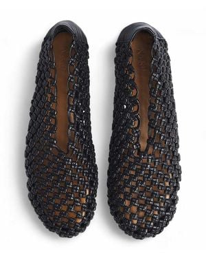 NA-KD Leather Knotted Ballerinas - Black
