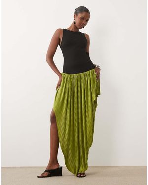 ASOS Sleeveless Maxi Dress With Dropped Plisse Skirt - Green