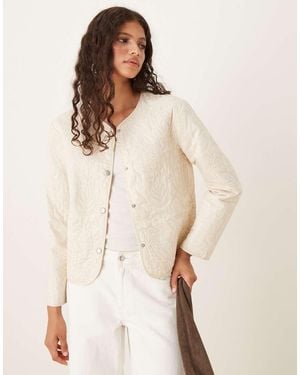 Jdy Lightweight Embroidered Jacket - Natural