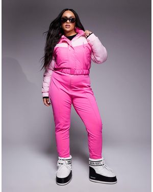 ASOS 4505 Ski & Snow 4505 curve – ski – wasserabweisender, isolierter retro-skianzug im blockfarbendesign - Pink