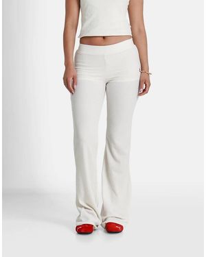 Sixth June Pantalones De Campana Blancos De Tejido Texturizado De