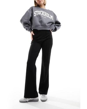 Vila High Waisted Pin Tuck Pull On Trousers - Black