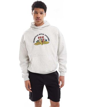 Hollister Sudadera De Corte Cuadrado Con Estampado Automovilístico De - Blanco