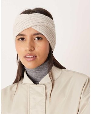 ASOS Cross Over Knit Headband - Natural