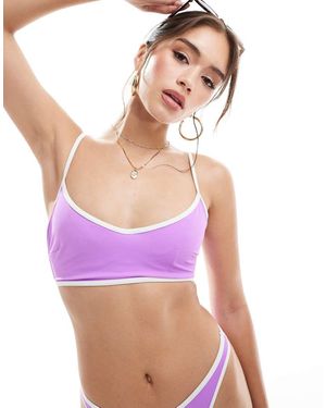 ASOS Crop Top Bikini Acceso Con Ferretto Nascosto E Bordi A Contrasto - Viola