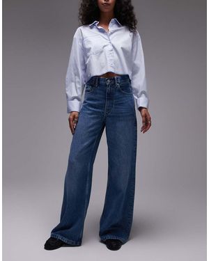 Tommy Hilfiger High Rise Wide Leg Jeans - Blue