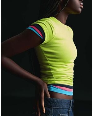 Bershka Short Sleeve Crew Neck T-shirt - Green