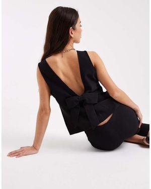 ONLY Bow Open Back Top - Black