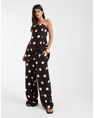 Vero Moda Gepunktetes high-waist-hosen-kombiteil - Weiß