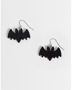 Accessorize Halloween Bianca Bat Earrings - Black
