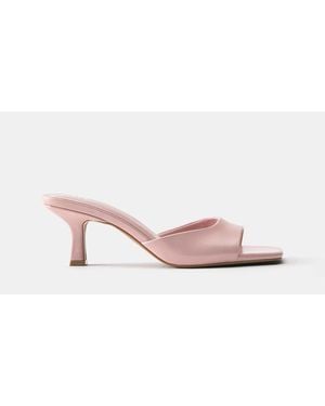 Pull&Bear Sandales style mules à talon - rose