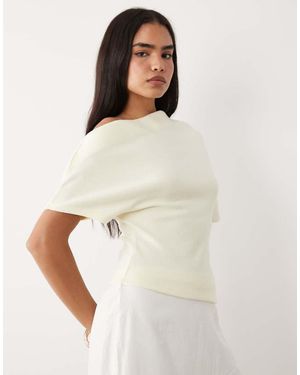 Gina Tricot Soft Asymmetric Top - Natural