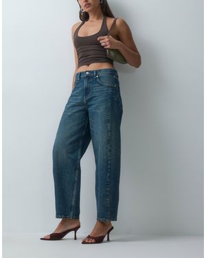 Mango Simone barrel-leg-jeans - Blau