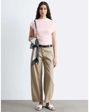 & Other Stories Cotton Barrel Leg Trousers - Blue