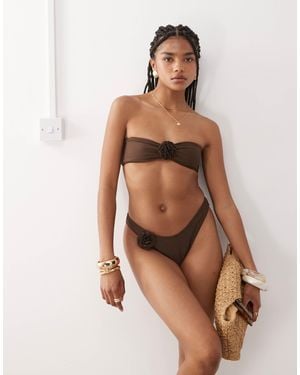 Miss Selfridge – trägerloses bikinioberteil - Schwarz